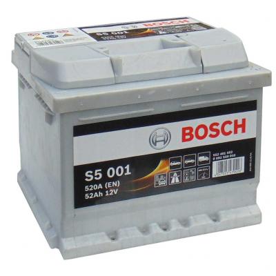 Bosch S5 Silver Plus akkumulátor, 12V 52Ah 520A EU J+, 0092S50010, alacsony